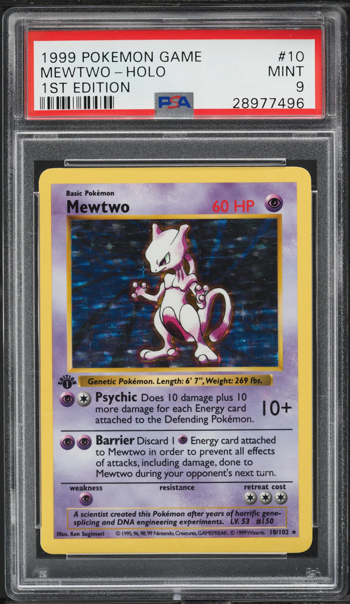 Mewtwo Holo · Anglais · PSA 9 MINT PSA 9 MINT · 28977496