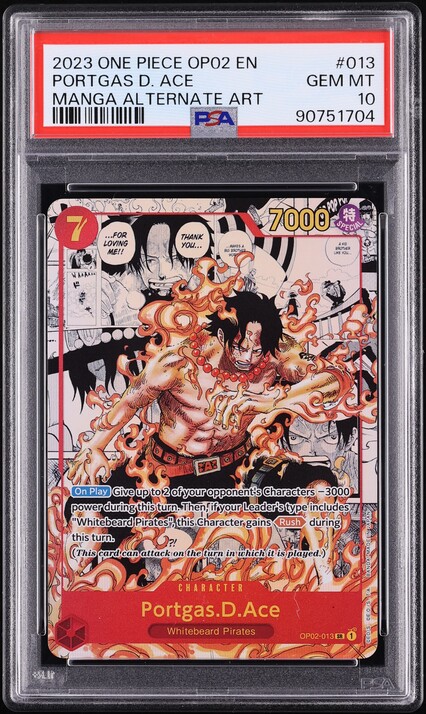 Portgas D. Ace · Manga Art · Anglais · PSA 10 GEM MINT PSA 10 GEM MINT · 90751704